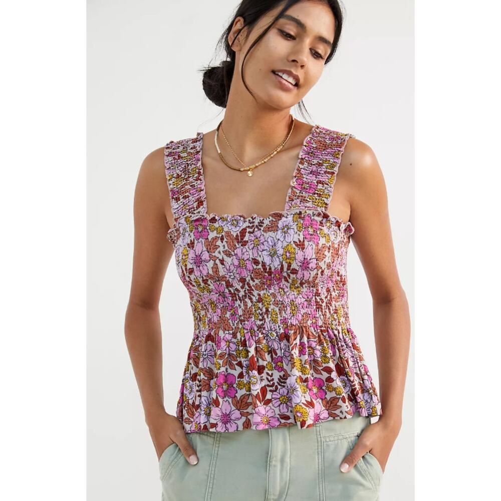 Conditions Apply Floral Smocked Tank Top NWOT XL Boho Cottagecore